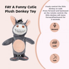 Custom-Made Recordable Stuffed Animal Talking Donkey Fun Walking Plush Doll