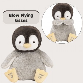 Interactive Penguin Stuffed Animal: Kiss-Blowing and Singing Fun