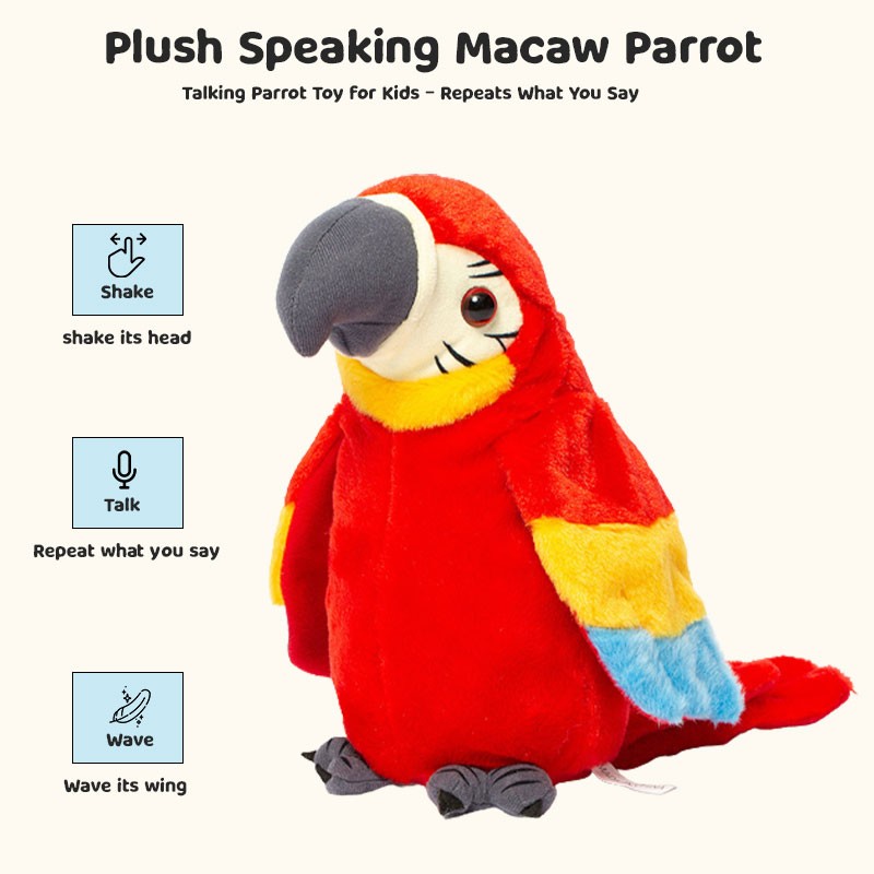 green parrot soft toy Factory direct sales