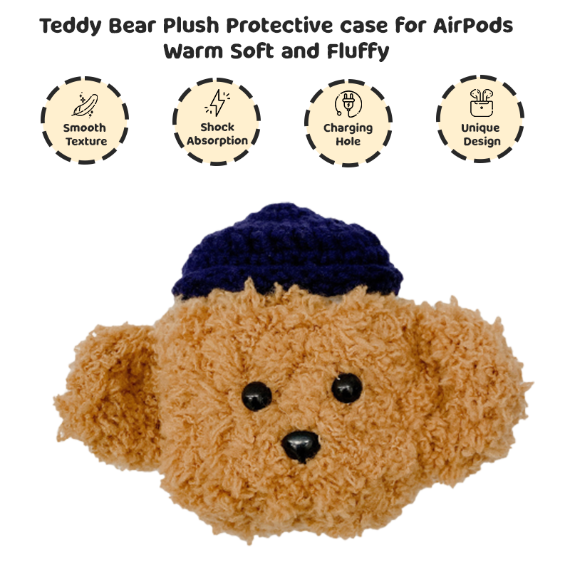 Exquisite gift plush bear airpod case