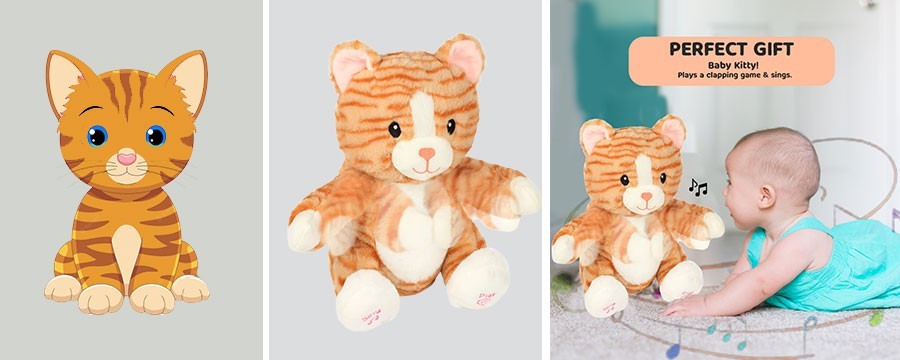 Clapping Musical Bear/Monkey Plush Toys Wholesale or Custom