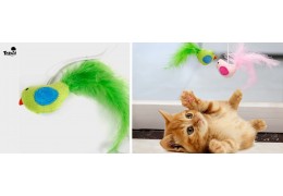 Interactive Play for Exercise Engaging Cats with Flying Bird Cat Toy and Other Plush Toys